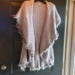 Cato Fuzzy Gray Women's Poncho